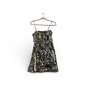 Likely Sequin Silver Black Mini Party Dress Like New Sz 6